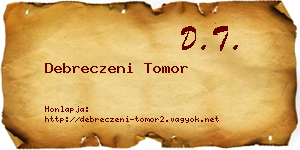 Debreczeni Tomor névjegykártya